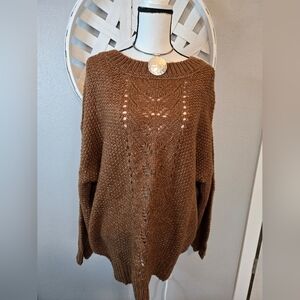 Perch By Blu Pepper Brown Knit Women's Sweater Siz 2XL New